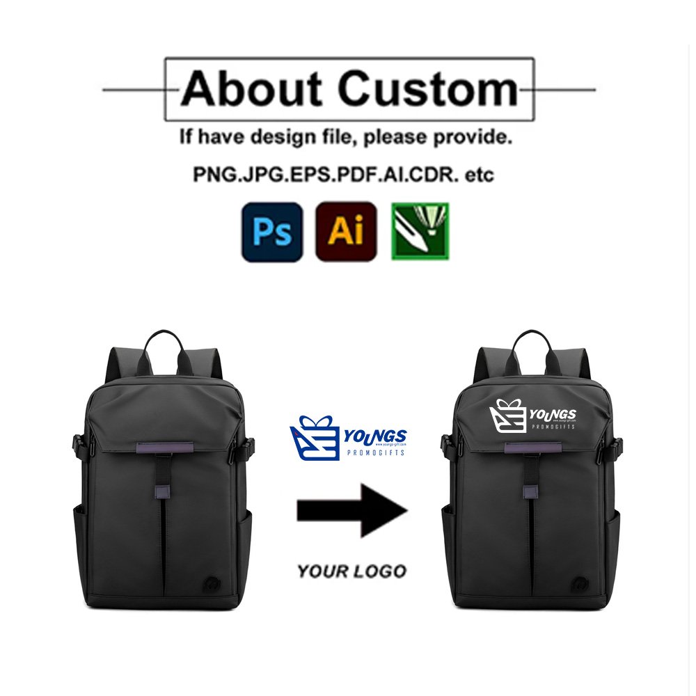 Personalized Business Bag Laptop Backpack with Custom Logo for Daily Commute Travelers Hiking