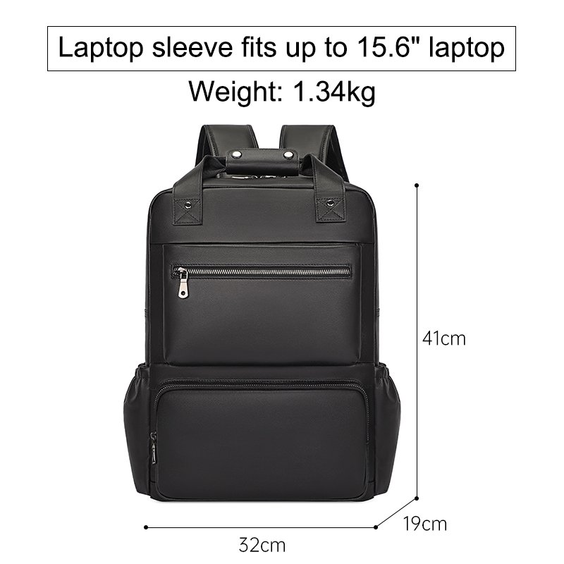 Custom Logo Large Capacity Black Athleisure Men's Backpack with Small MOQ Luxury Designer School Backpack Men's Leather Backpack