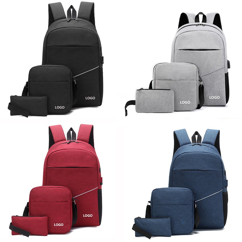 Fashion new large capacity multi-functional waterproof USB charging port backpack business three in one laptop backpack