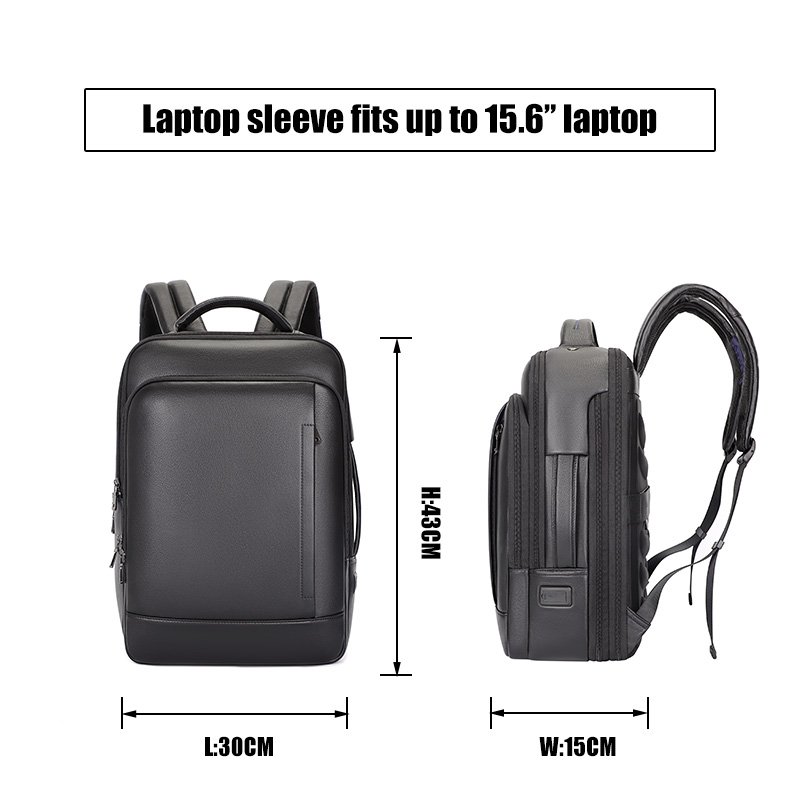 Men's Leather Backpack Anti-theft Computer Business Laptop Bag Waterproof with Usb Port Backpack for School Travel Backpack