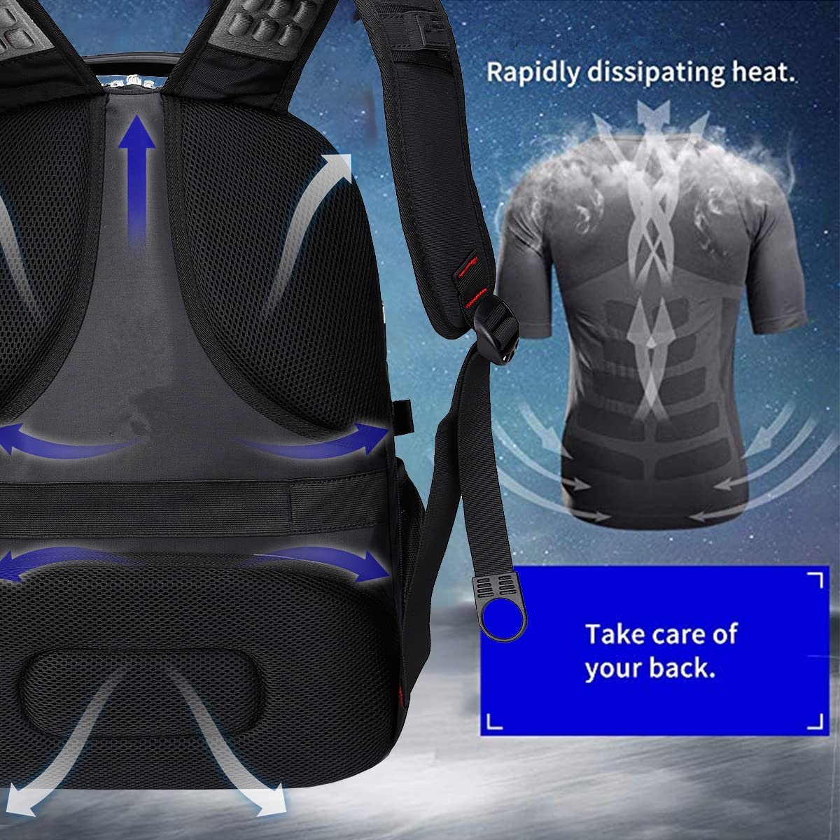 LER Extra Large 52L Travel Laptop Backpack with USB Charging Port Business Laptop Backpack for 17 Inch Laptop