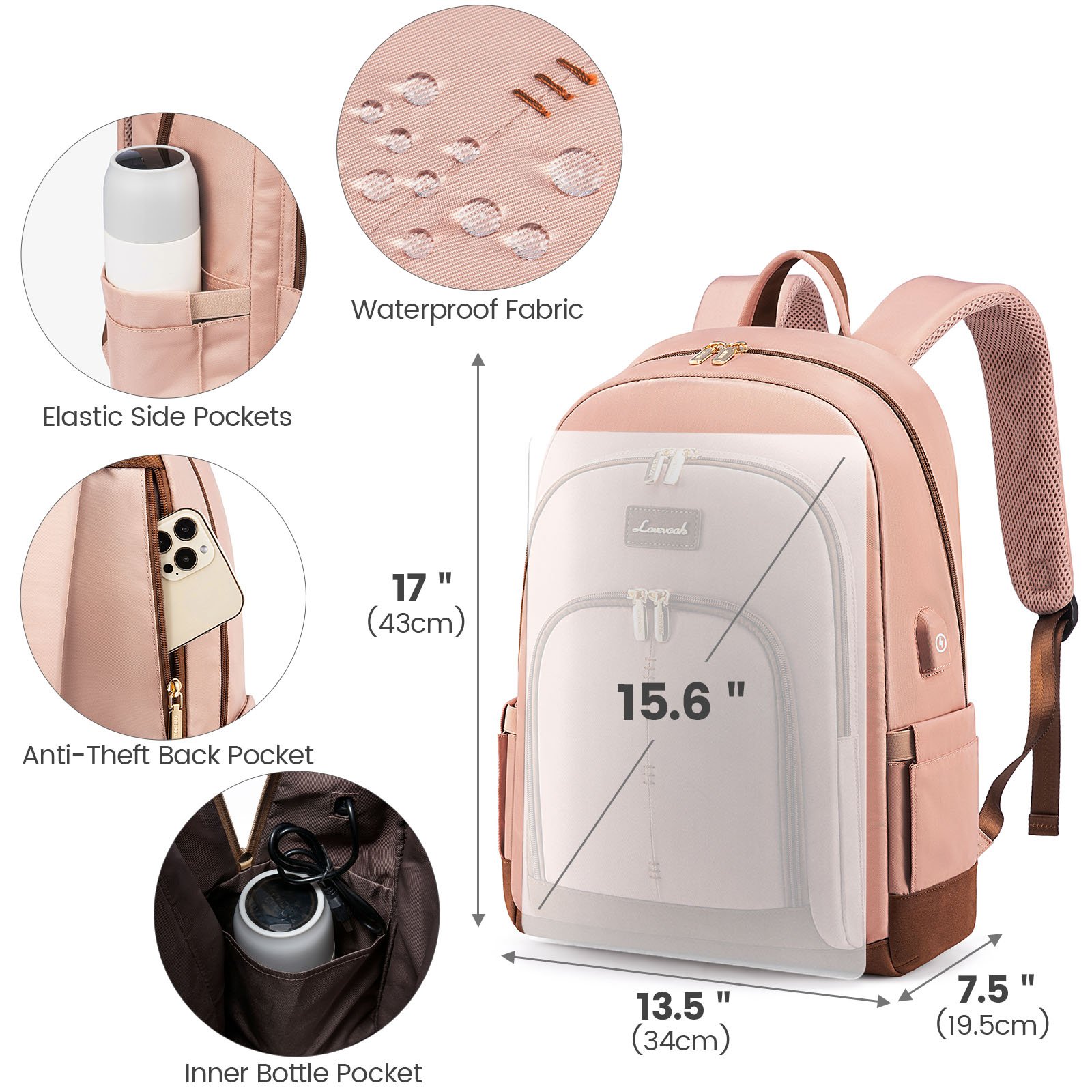 LOVEVOOK Manufacturer OEM ODM Custom Waterproof Casual Back Pack Bag Mochilas urban Women Men Business Travel Laptop BackpackS