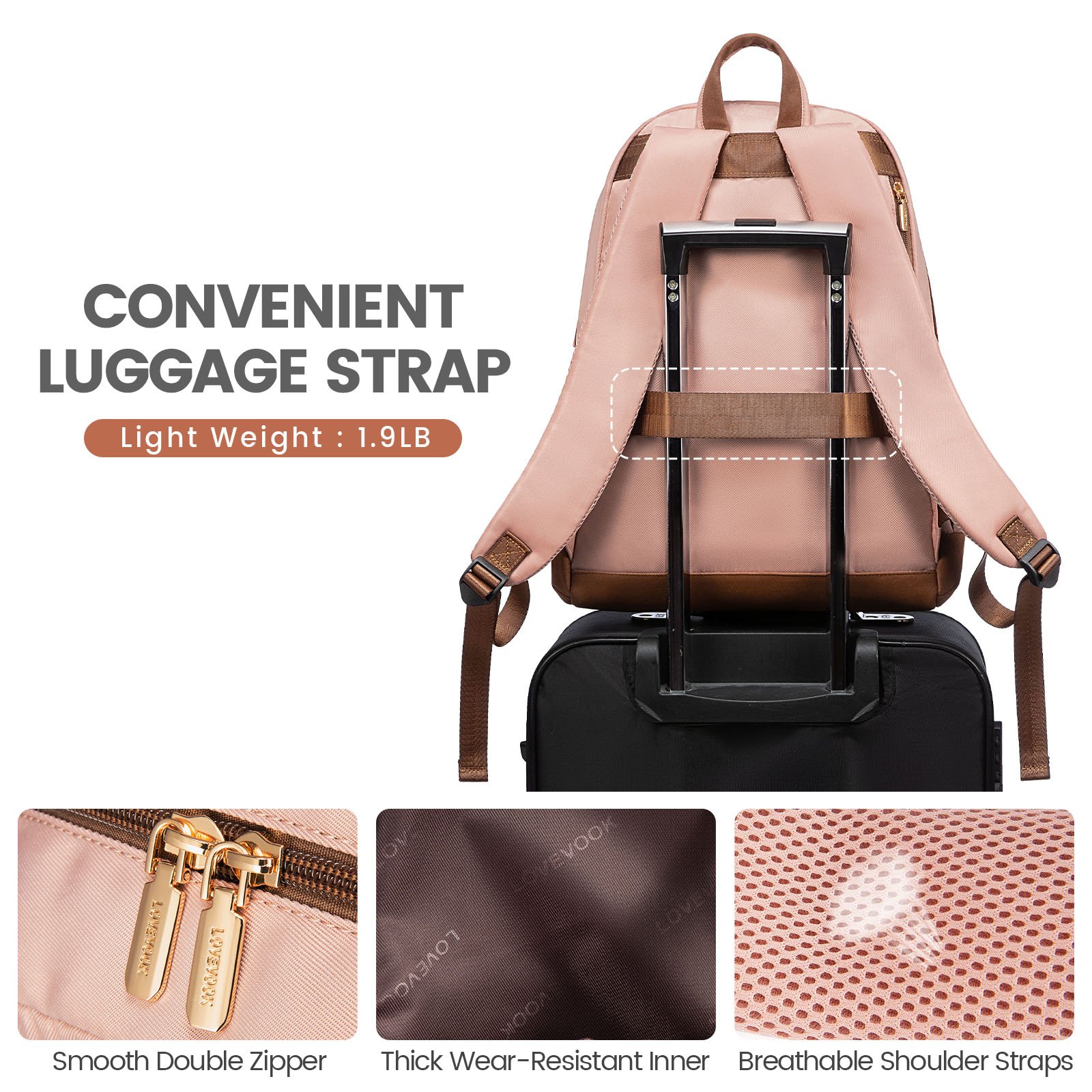 LOVEVOOK Manufacturer OEM ODM Custom Waterproof Casual Back Pack Bag Mochilas urban Women Men Business Travel Laptop BackpackS