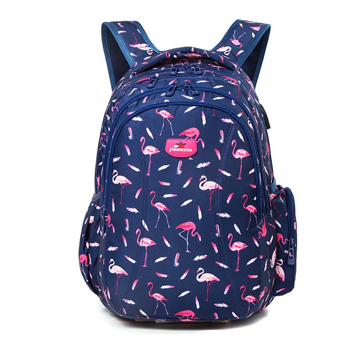 New Geometry printing women backpack USB port laptop backpack