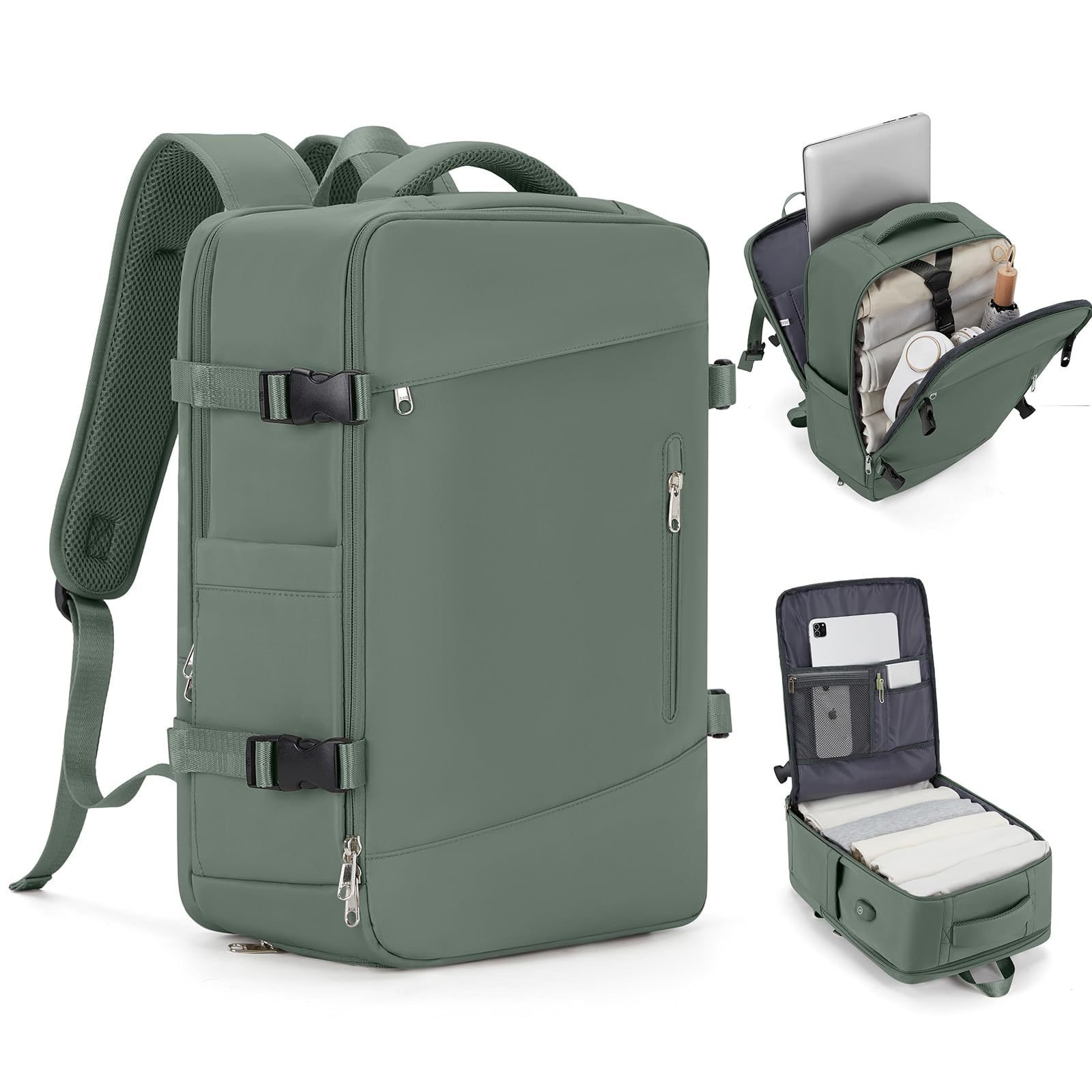 Customized 35L waterproof portable travel backpack laptop bag hiking organizer women bag with USB port