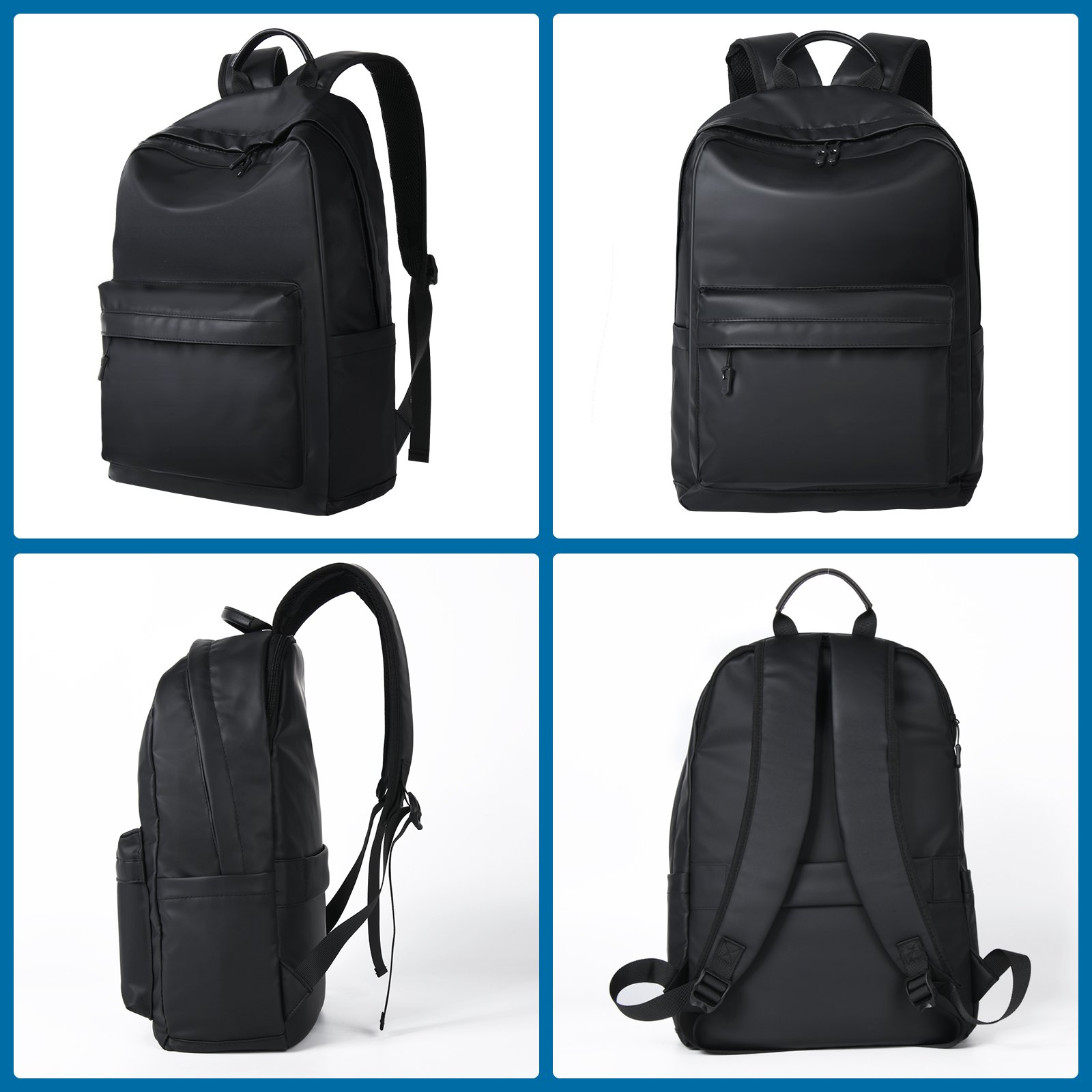 Custom Luxury USB Charging Oxford Leather Laptop Backpack Waterproof Business Bag for Men Unisex Travel Backpack