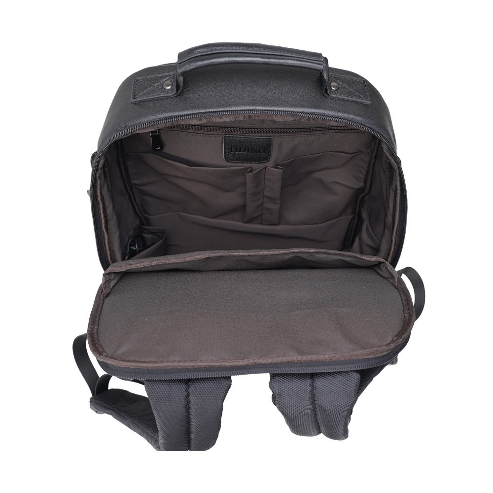 2022 New Arrival Men Fashion Waterproof School Bags Black Genuine Leather Laptop Backpack for Men Real Cow Leather Back Pack