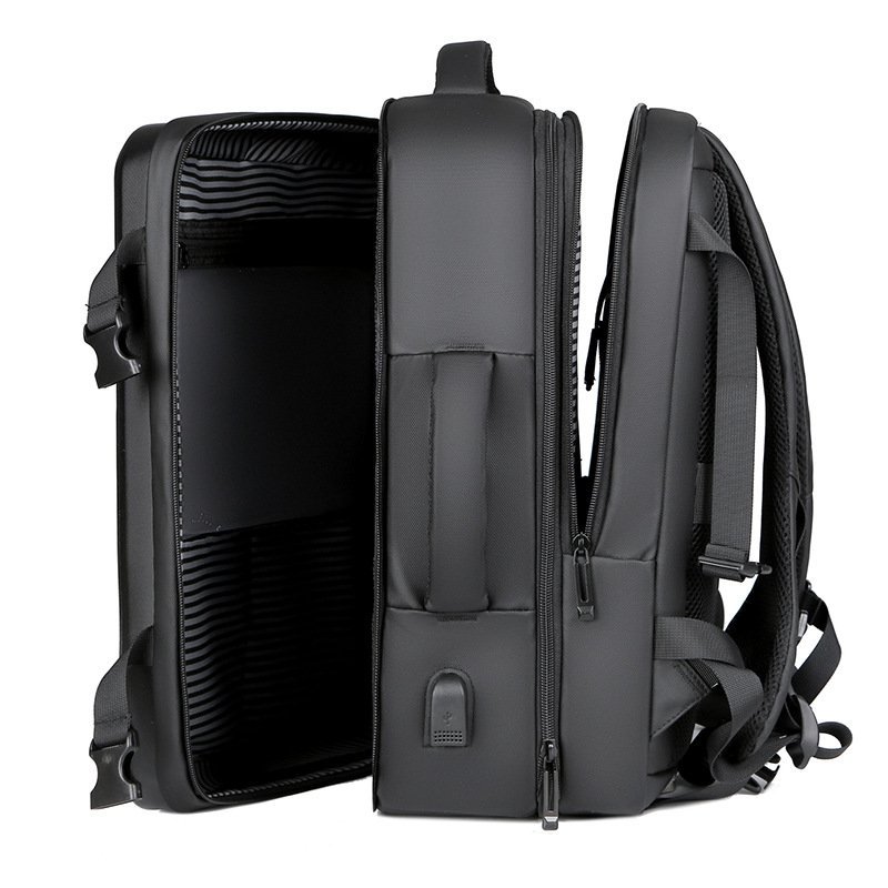 Business Anti-theft Recycled Backpack Usb Charging Waterproof 17.3 Inch Eva Expandable Hard Shell Laptop Bag Men Travel Backpack