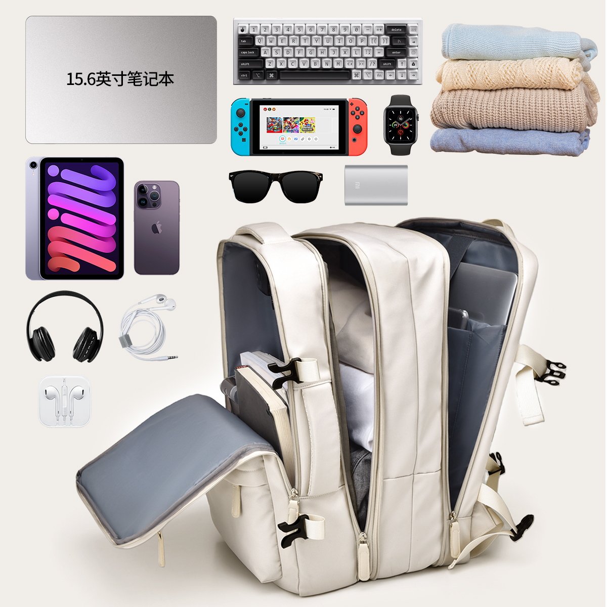 Wholesale Custom Fashion Large Capacity 15.6in Extend Travel Business Bag Backpack Waterproof Laptop Backpack