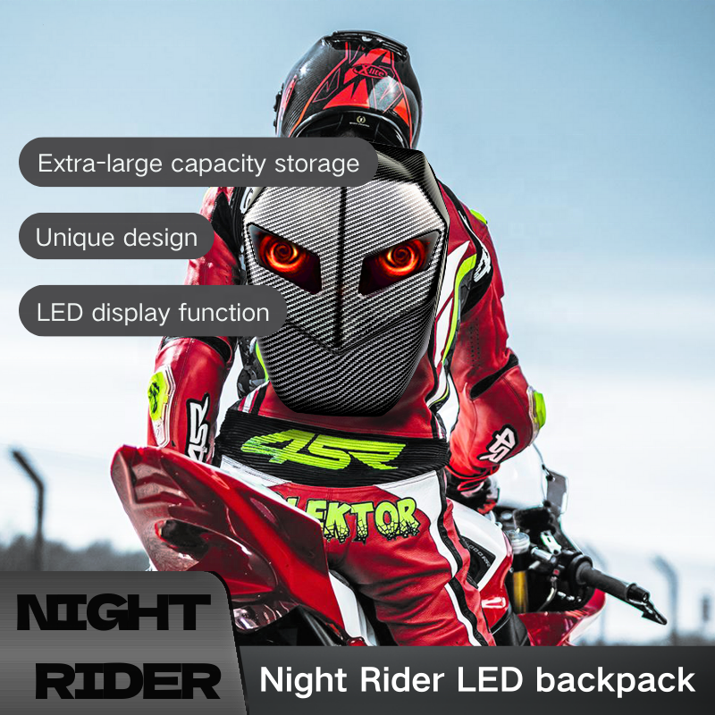 Patent Design Hard Shell Travel Case LED Laptop Backpack Motorbike Backpack Helmet Waterproof Backpack With Programmable Screen