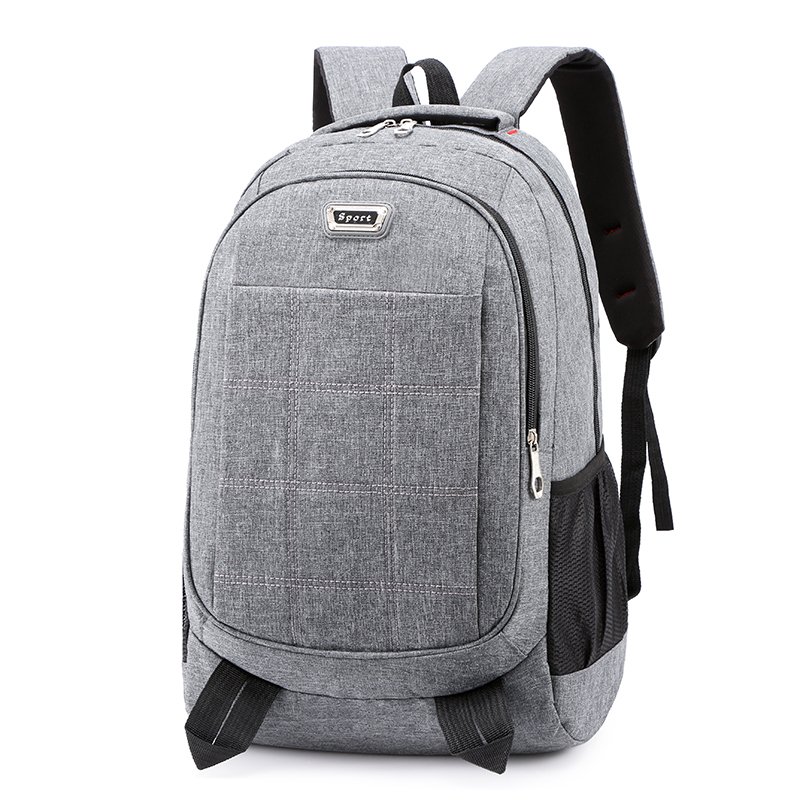 Wholesale Logo Custom Durable Business Travel Waterproof Gray Oxford School Bag Cheap 15.6 Inch Student Laptop Backpack