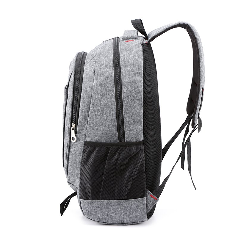 Wholesale Logo Custom Durable Business Travel Waterproof Gray Oxford School Bag Cheap 15.6 Inch Student Laptop Backpack