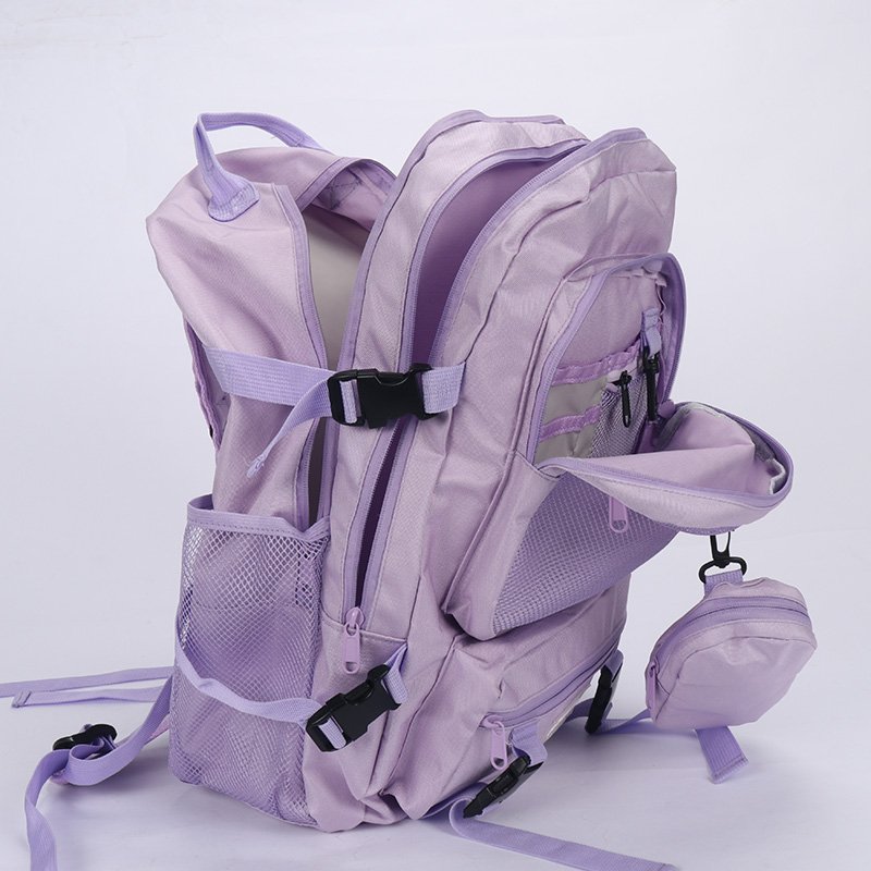 Good Quality Fashion Cute Ladies School Bags Set Purple Backpacks College 2 Pieces Girls Backpack Set For Kids