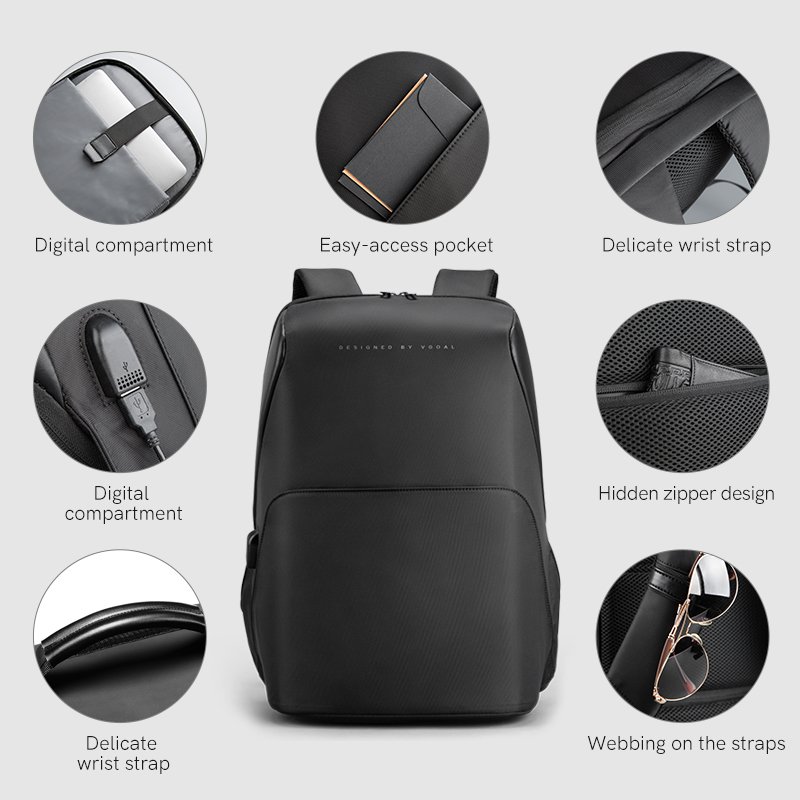 Custom Business Waterproof Laptop Bags Supplier School Mochilas Travel Pack USB Charging Women Men Smart backpack For Men