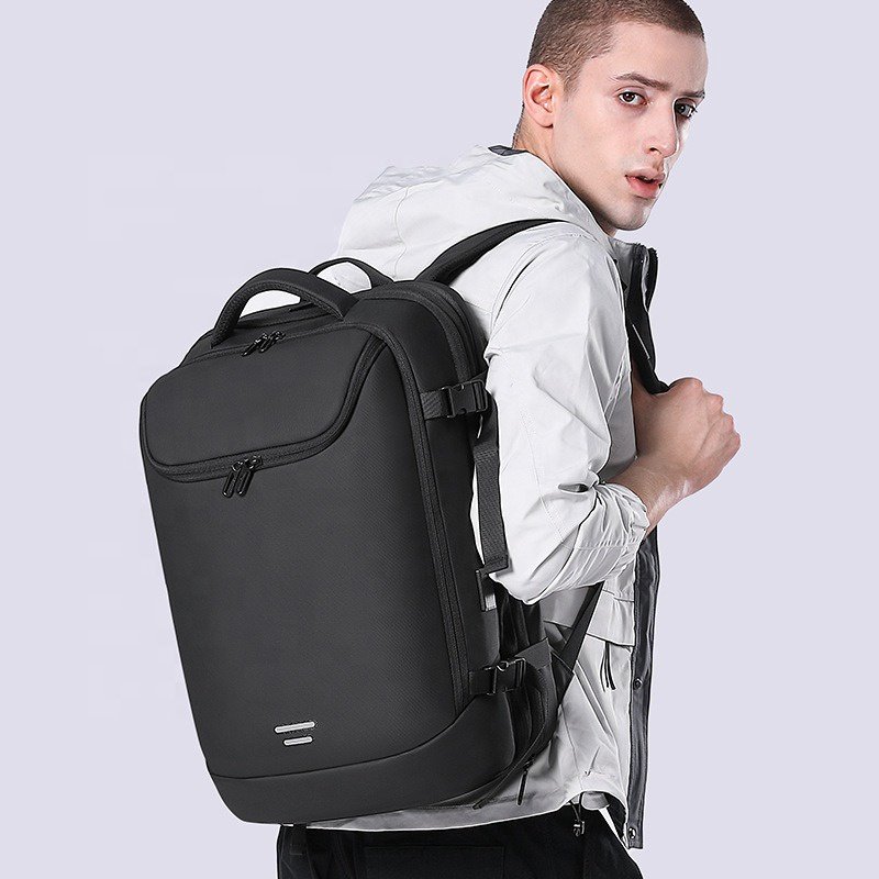 Wholesale OEM Large 50 L Black Backpack Expandable Airline Approved Laptop Backpacks Oxford Waterproof Laptop bag with USB