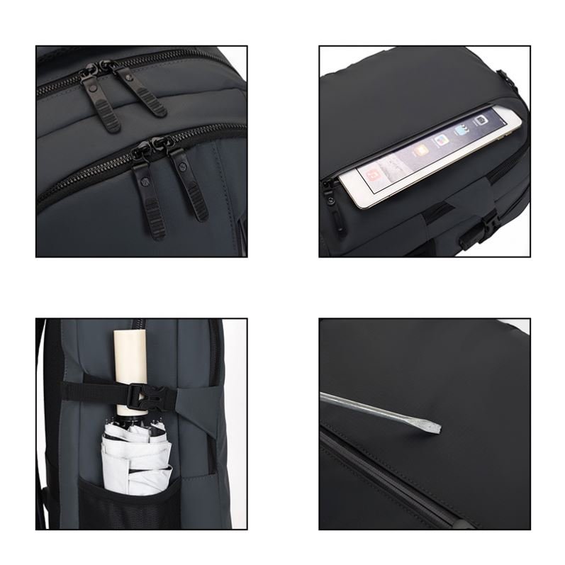 Custom OEM outdoor travel school student bags New Man Business Waterproof Leather laptop Backpack with usb