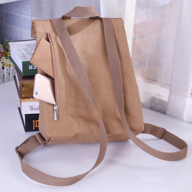 Wholesale Washable Kraft Paper Ladies Outdoor Laptop Backpack Business Travelling Backpack