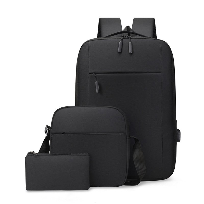 custom logo luxury fashion men travel waterproof school laptop business 3 pcs backpack and crossbody bag set