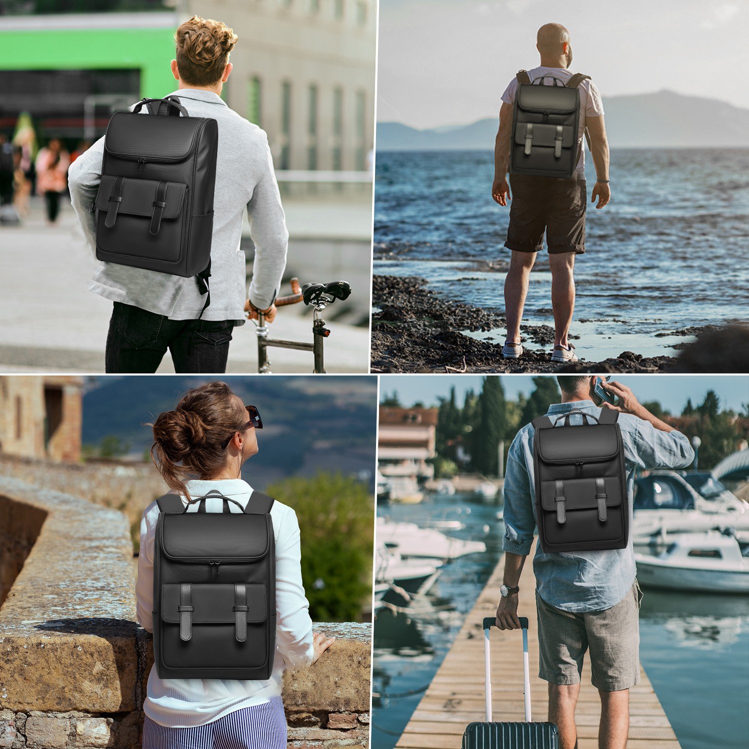 Vintage Backpack Travel Laptop Backpack with usb Charging Port for Women & Men College Backpack Fits 15.6 Inch Laptop