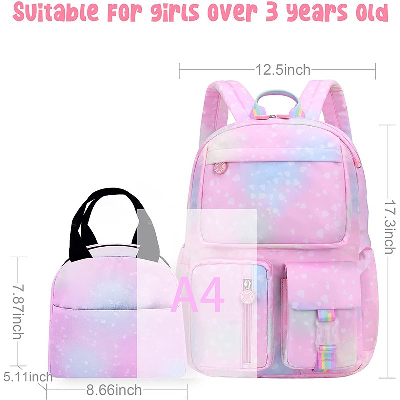School Backpacks for Girls Back to School Supplies with Lunch Bag Cute Backpack Gifts for Daughter Niece Sister Friend