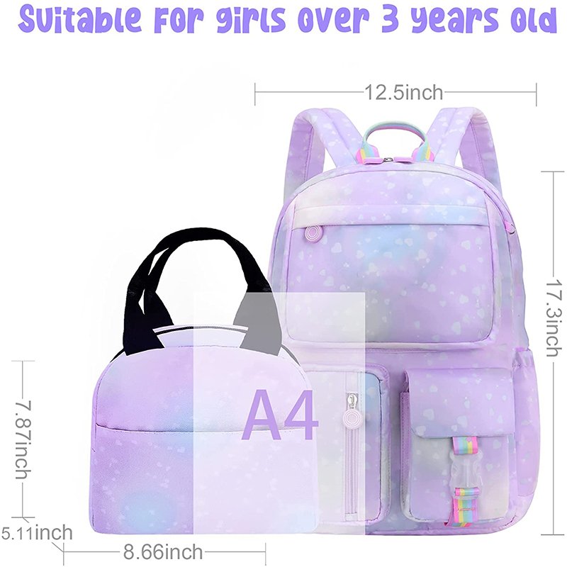 School Backpacks for Girls Back to School Supplies with Lunch Bag Cute Backpack Gifts for Daughter Niece Sister Friend