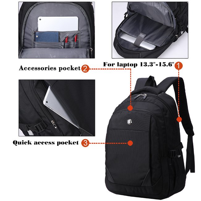 Aoking brand waterproof travel mens rucksack casual rucksack backpack sac a dos backbag