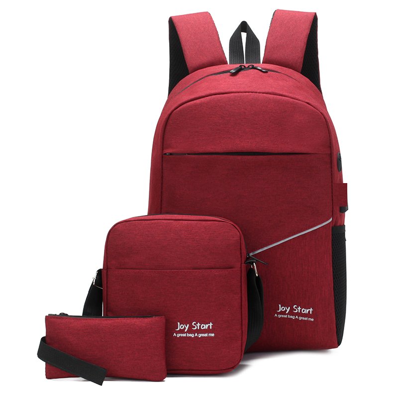 Wholesale Good Quality Unisex 3 Pcs College Student School Bag Set Laptop Backpack With Single Shoulder Bag