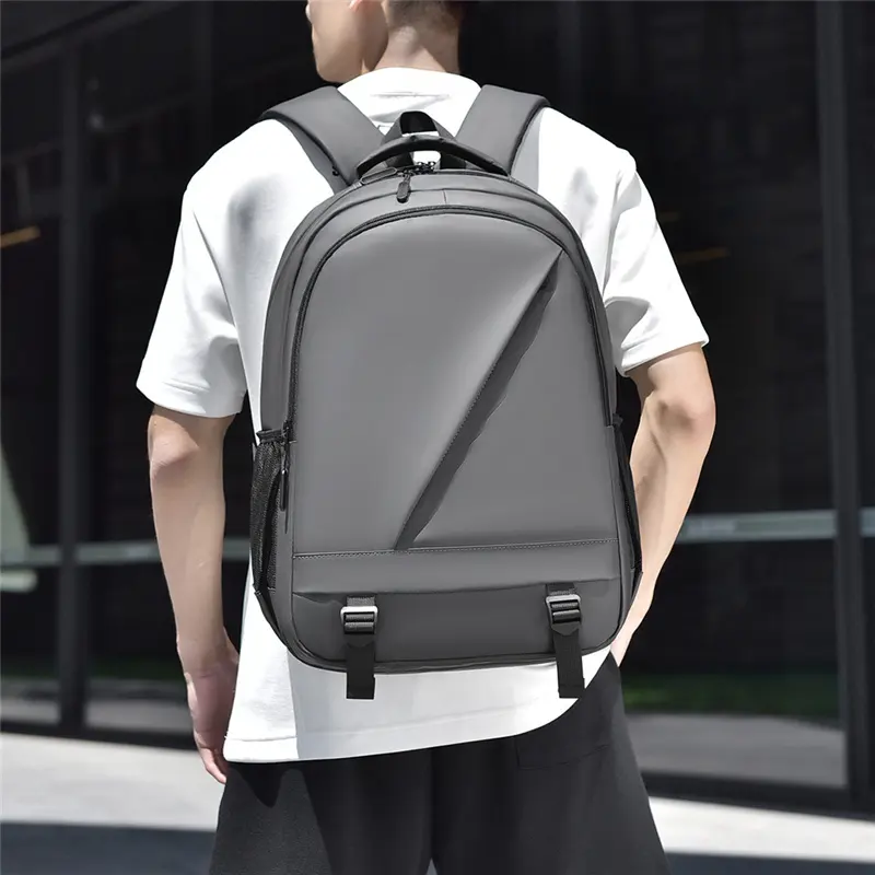 Simple Custom Logo Design Waterproof Oxford Men's Business Travel With Large Capacity Laptop Backpack For Men Women