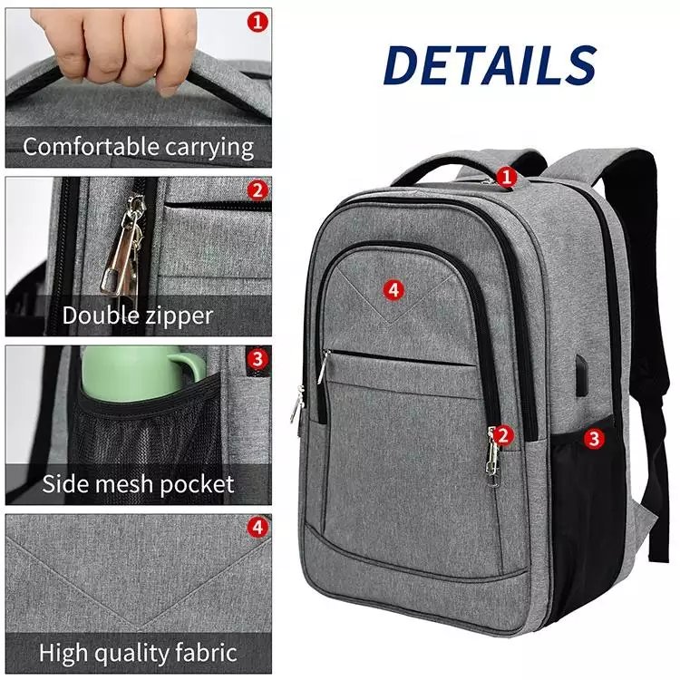 High Quality Charge 15 Inch School Student Men Casual Large Capacity Usb Business Backpack Bags For College Men Laptop Backpack