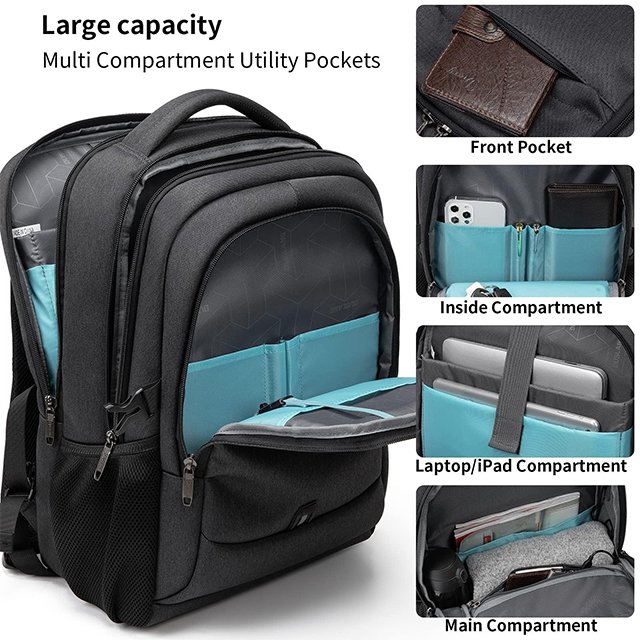 BSCI Custom Business Travel Backpack Carry On Anti Theft Slim Durable Waterproof Usb Business Laptop Backpack