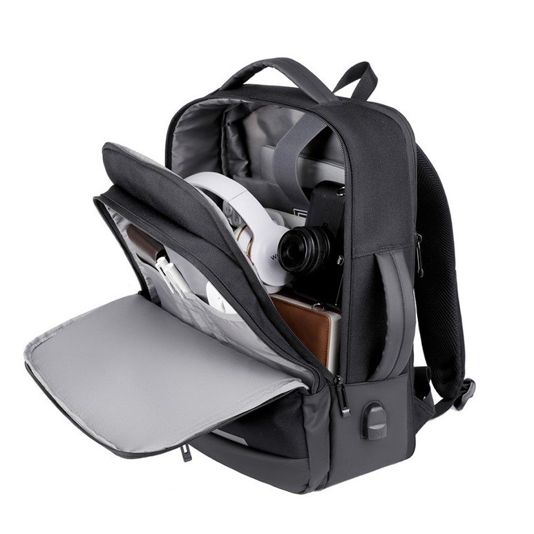 High Quality Scalable Oxford Computer Backpack Men Waterproof Travelling Laptop Bag USB Charging Port Multifunctional Features
