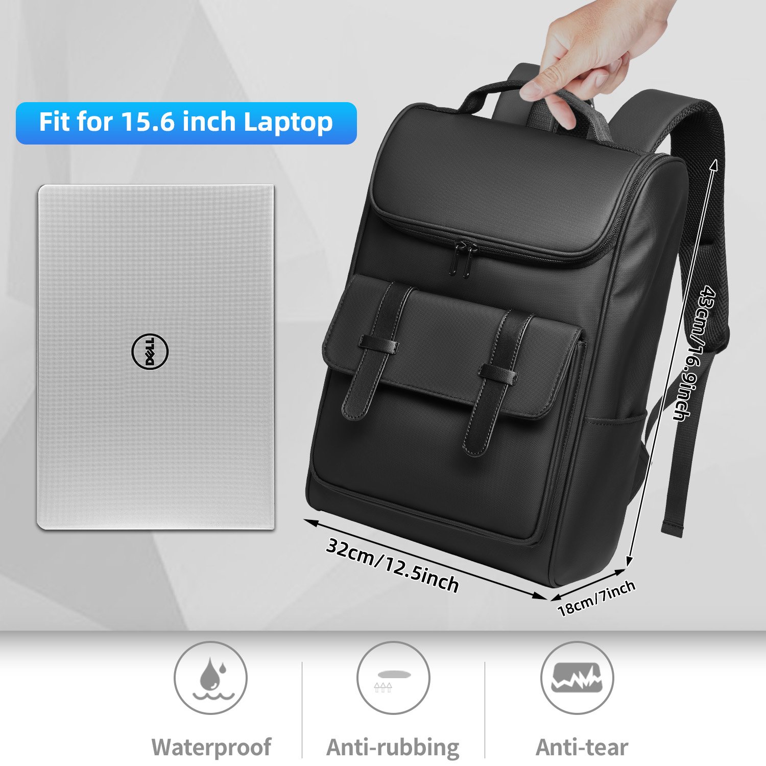 Vintage Backpack Travel Laptop Backpack with usb Charging Port for Women & Men College Backpack Fits 15.6 Inch Laptop