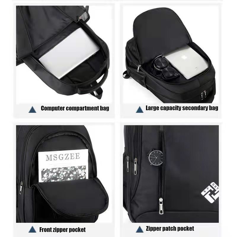 Computer Laptop Backpack High Schooljjunior High School Students Schoolbag Business Travel Backpack Bag Waterproof USB Backpack
