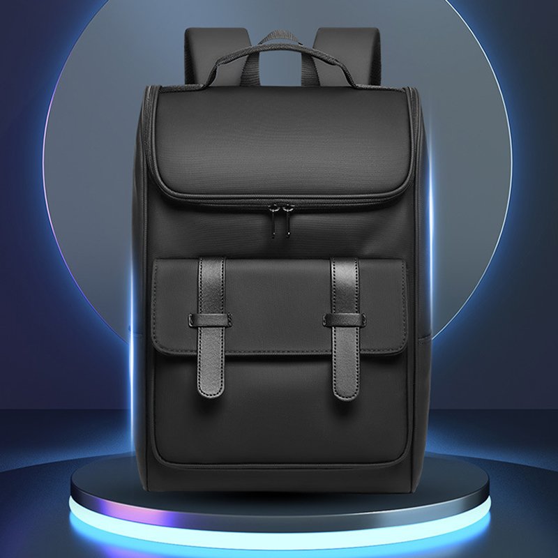 LP081 Fashion black men high quality pvc laptop backpacks wholesale