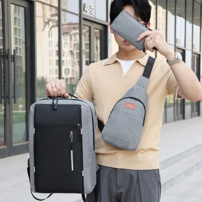 Low Moq Nylon Laptop Backpacks School Bags Custom logo Anti Theft Business Laptop Bags With Large capacity Travel Bags for Men