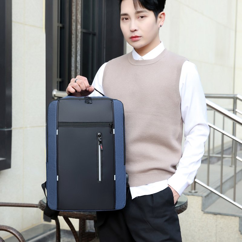 Unisex Custom Logo Anti-Theft Oxford Laptop Backpack Waterproof with USB Zipper Closure Strap Carrying System for Business Use