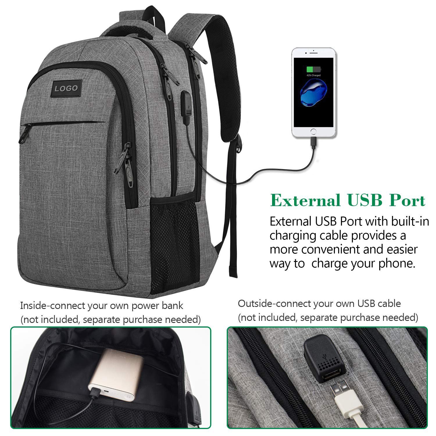 Good quality school backpacks university smart laptop bag new student bag waterproof business laptop back pack with usb port
