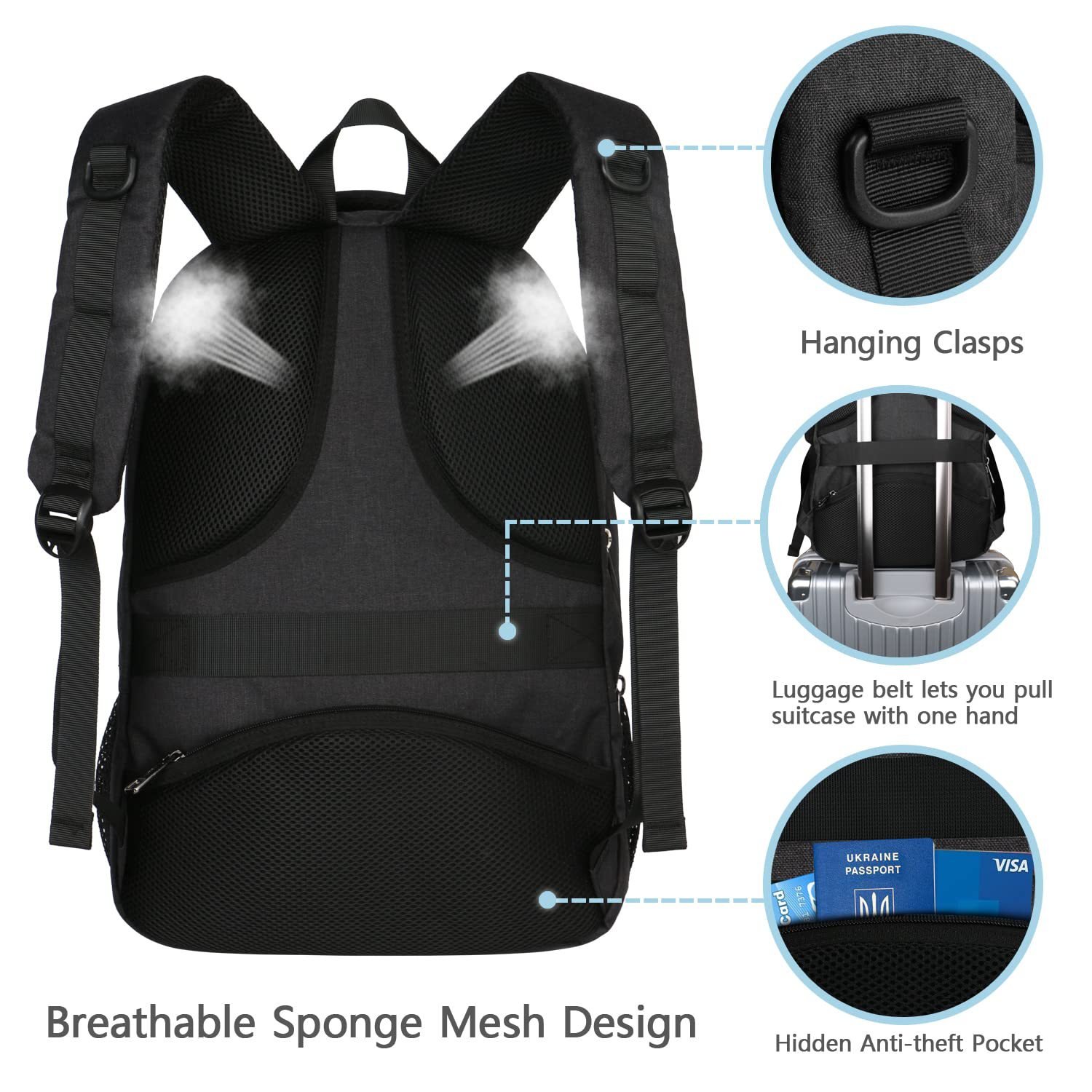 Good quality school backpacks university smart laptop bag new student bag waterproof business laptop back pack with usb port