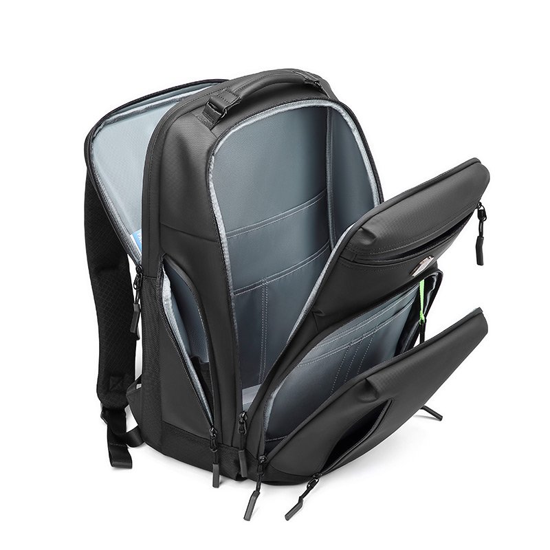Men's Vintage Style Travel Backpack Large Capacity Waterproof Laptop Backpack 15.6-inch Computers Multifunction Polyester Lining