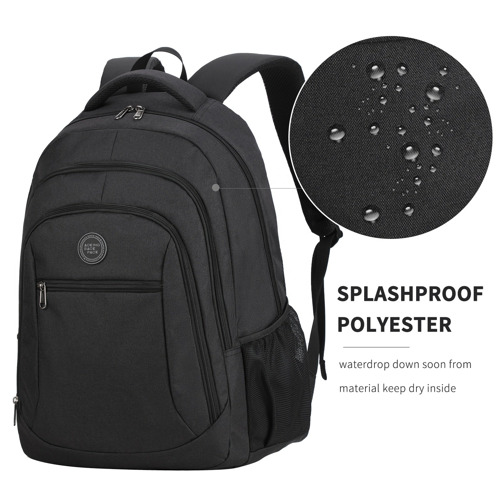 Aoking backpack manufacturer Wholesale promotional cheap polyester custom logo gift shockproof laptop bag large school backpack