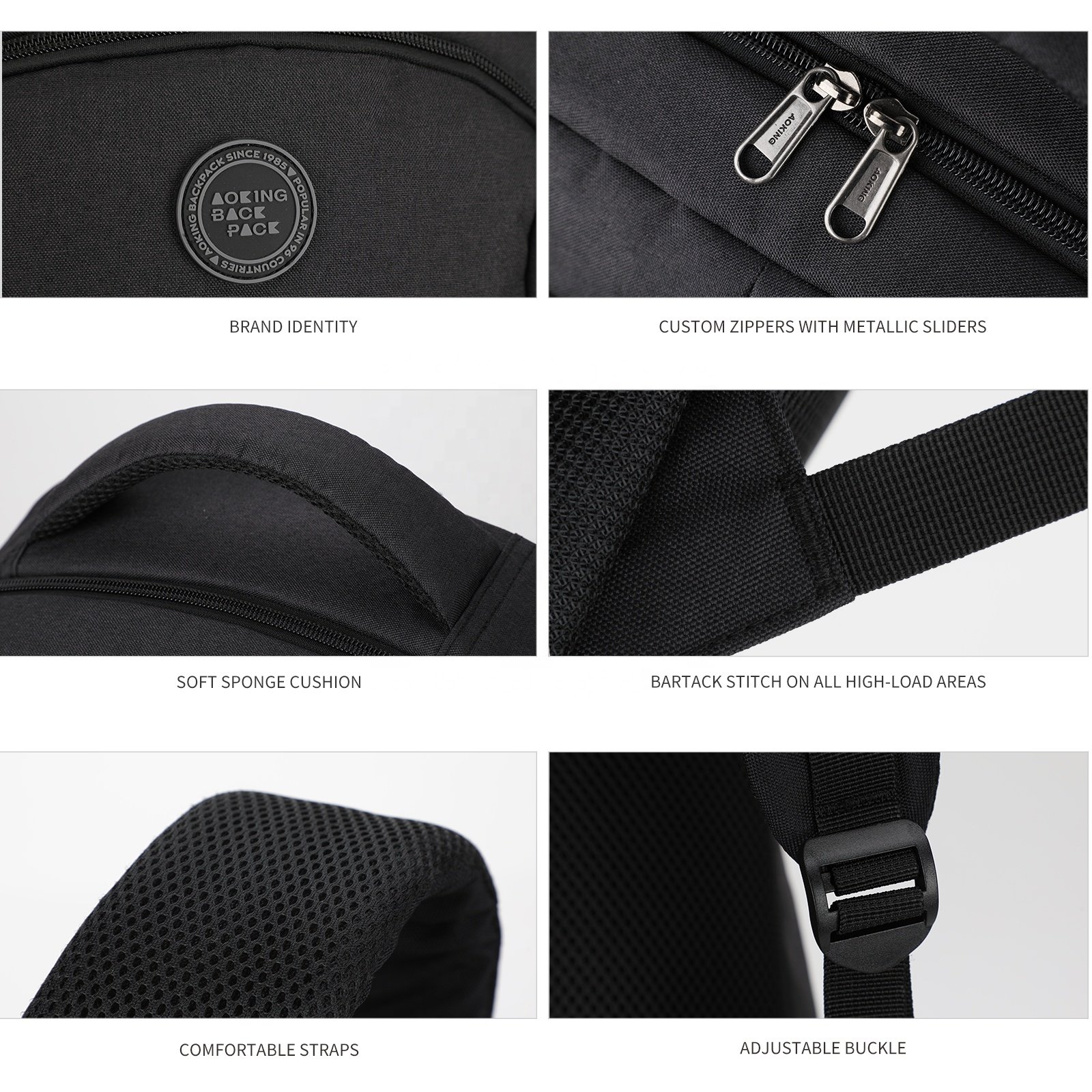 Aoking backpack manufacturer Wholesale promotional cheap polyester custom logo gift shockproof laptop bag large school backpack