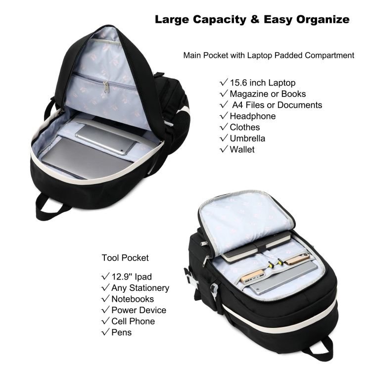 Laptop Backpacks 15.6 Inch School Bag College Backpack Anti Theft Travel Daypack Large Bookbags For Teens Girls Women Students