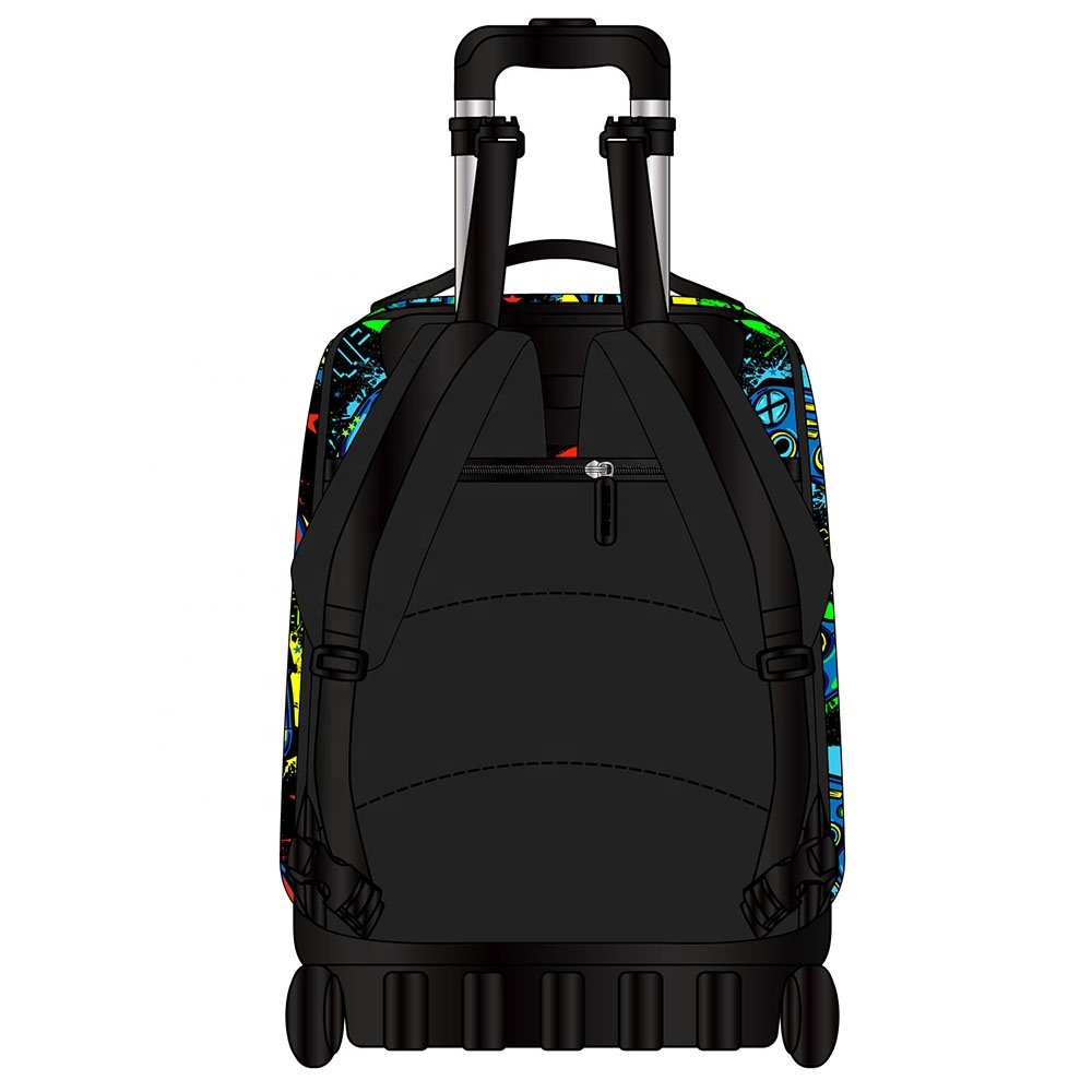 Fashion 3 in 1 Teenage Trolley School Bag Set Kids Teens Boys Backpack with Lunch Bag Pencil Case