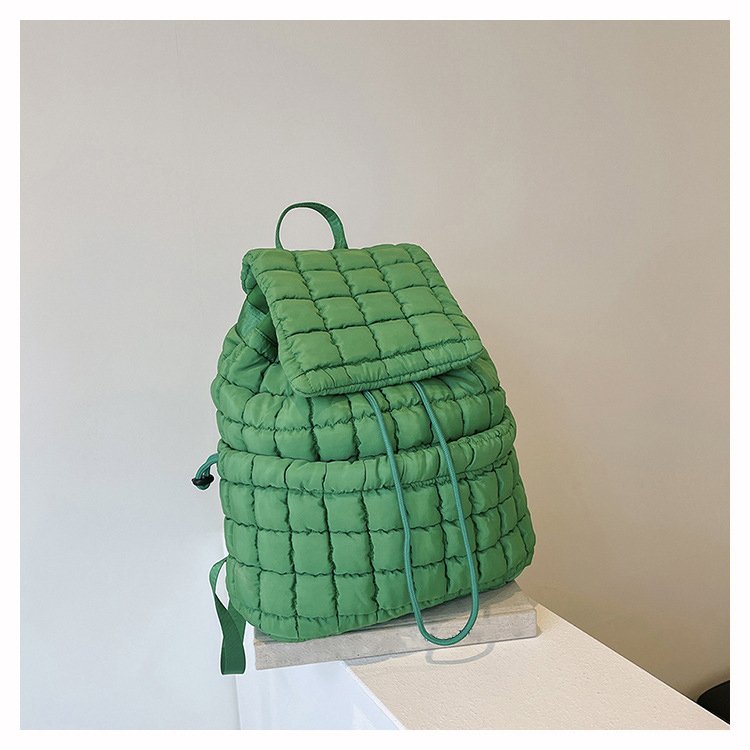 Custom logo puffy Simple design casual women backpack for students travel Luggage laptop backpack Drawstring bag for winter