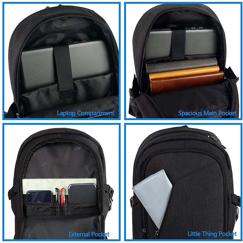 Fashion Bag Pack College Commute Custom Smart USB Charging Rucksack Anti Theft Slim Laptop Backpack