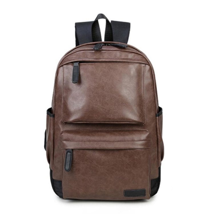 Factory made large capacity waterproof leather multi-pocket travel laptop backpack for teenager