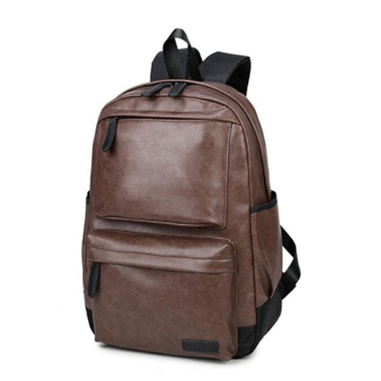 Factory made large capacity waterproof leather multi-pocket travel laptop backpack for teenager