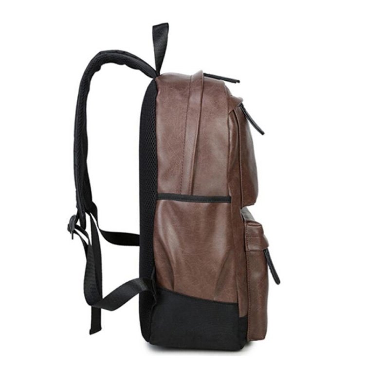 Factory made large capacity waterproof leather multi-pocket travel laptop backpack for teenager