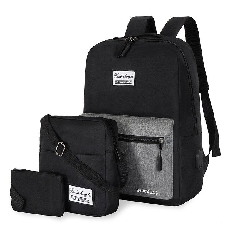 Hot Selling Men 3 In 1 Backpack Set Waterproof School Usb Business Laptop Bag