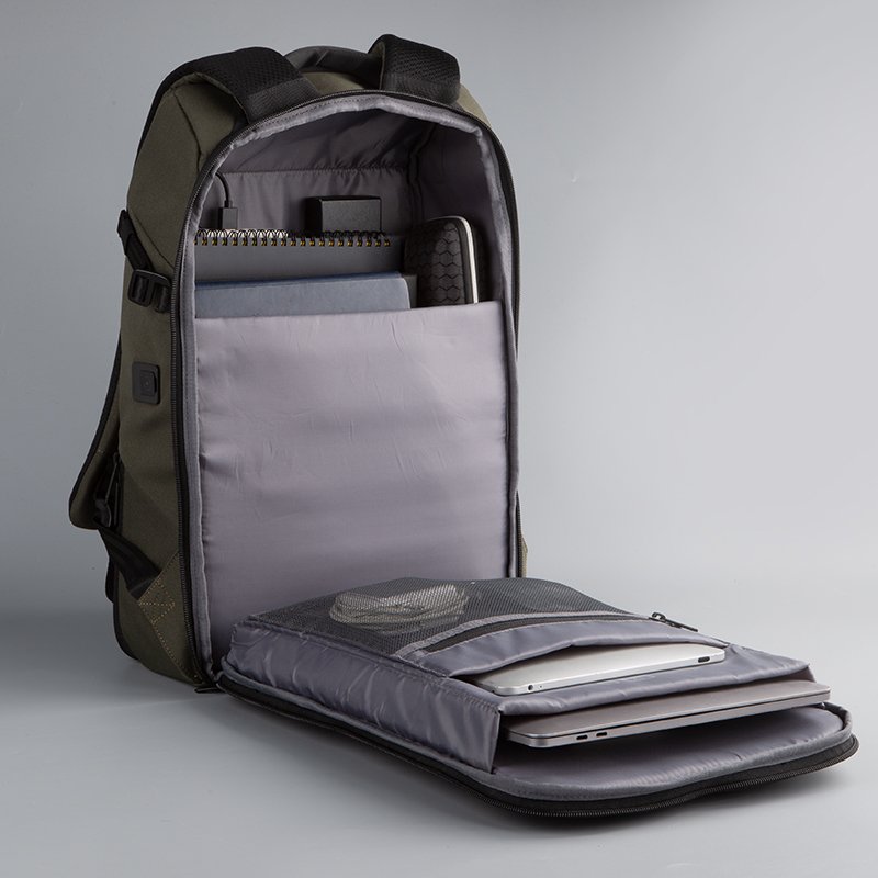Trending recycled Rpet anti theft custom camera laptop backpack men waterproof backpack with USB charging prot